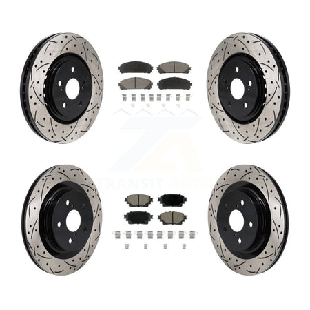 Front Rear Drill Slot Brake Rotor Ceramic Pad Kit For Toyota Sienna RAV4 Prime bZ4X Lexus KDC-101186