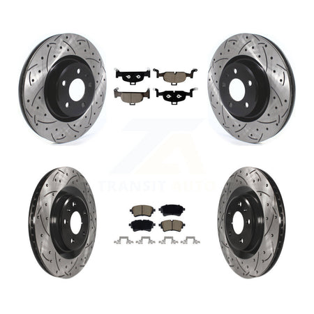 Front Rear Drilled Slot Brake Rotor & Ceramic Pad Kit For Audi A5 Sportback Quattro A4 A6 KDC-101190