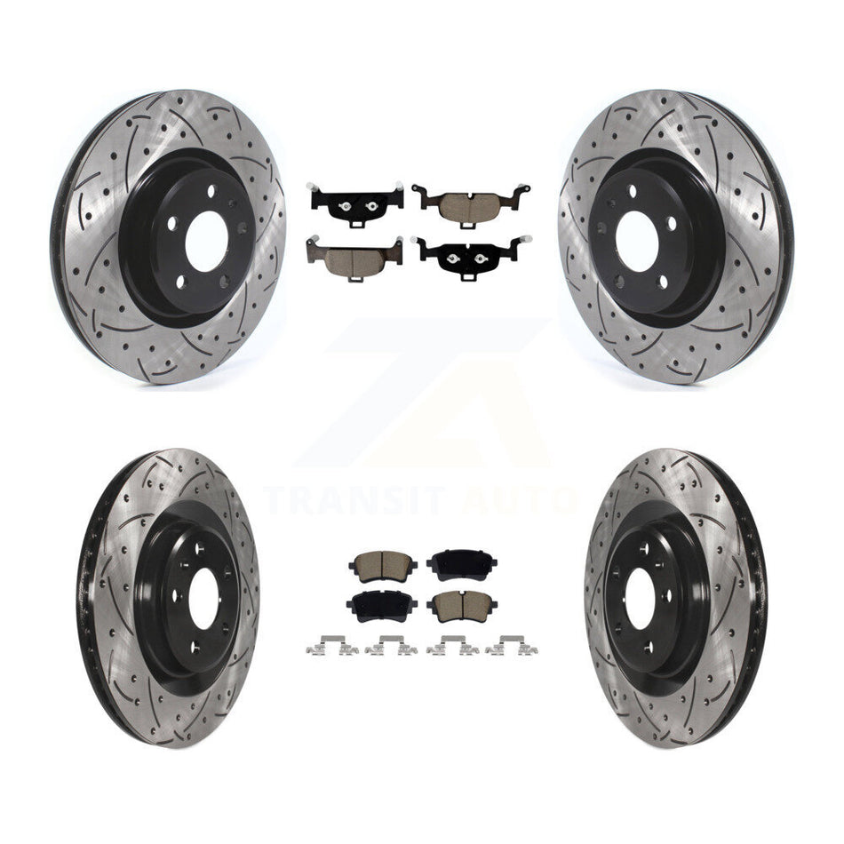 Front Rear Drilled Slot Brake Rotor & Ceramic Pad Kit For Audi A5 Sportback Quattro A4 A6 KDC-101190