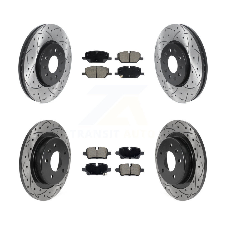 Front Rear Drill Slot Brake Rotors Ceramic Pad Kit For 2021 Chevrolet Equinox GMC Terrain KDC-101194