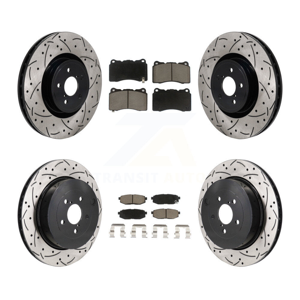 Front Rear Drill Slot Brake Rotors Ceramic Pad Kit For Subaru BRZ Base With Brembo Brakes KDC-101220