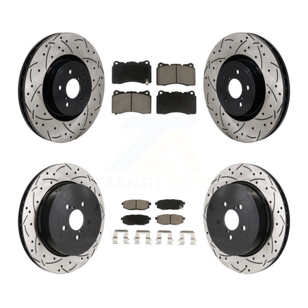 Front Rear Drill Slot Brake Rotors Ceramic Pad Kit For Subaru BRZ Base With Brembo Brakes KDC-101220
