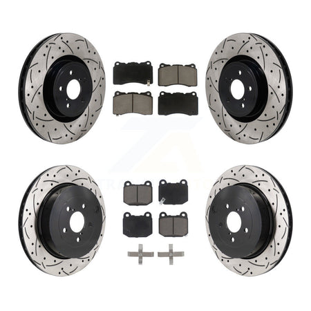 Front Rear Coated Drilled Slot Disc Brake Rotors Ceramic Pad Kit For Subaru BRZ Toyota 86 KDC-101222