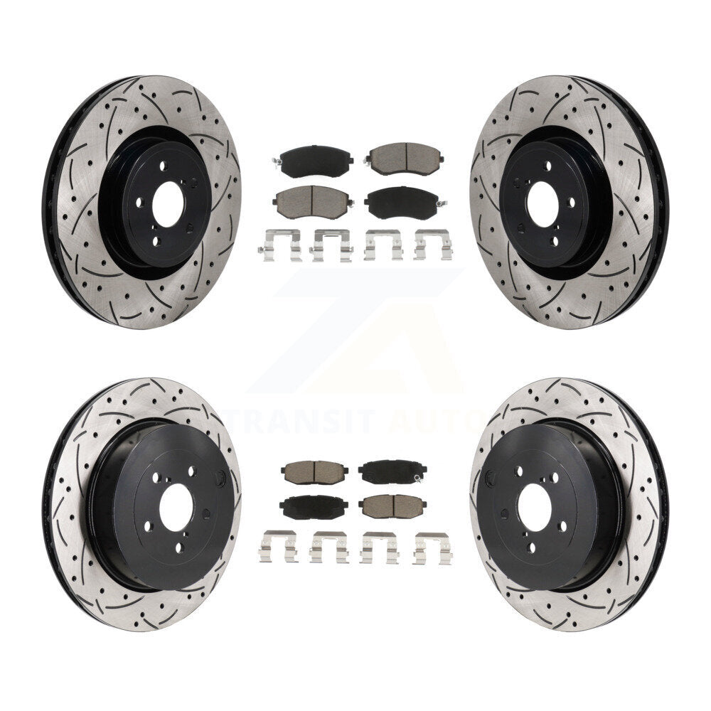 Front Rear Drilled Slot Brake Rotor Ceramic Pad Kit For 2019 Toyota 86 With Brembo Brakes KDC-101223