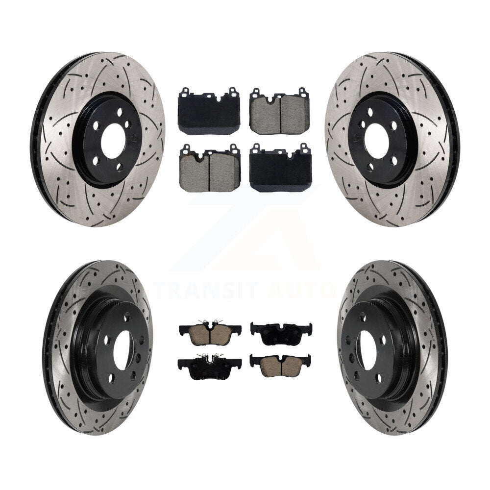 Front Rear Drill Slot Disc Brake Rotor Ceramic Pad Kit For Mini Cooper Countryman Clubman KDC-101230