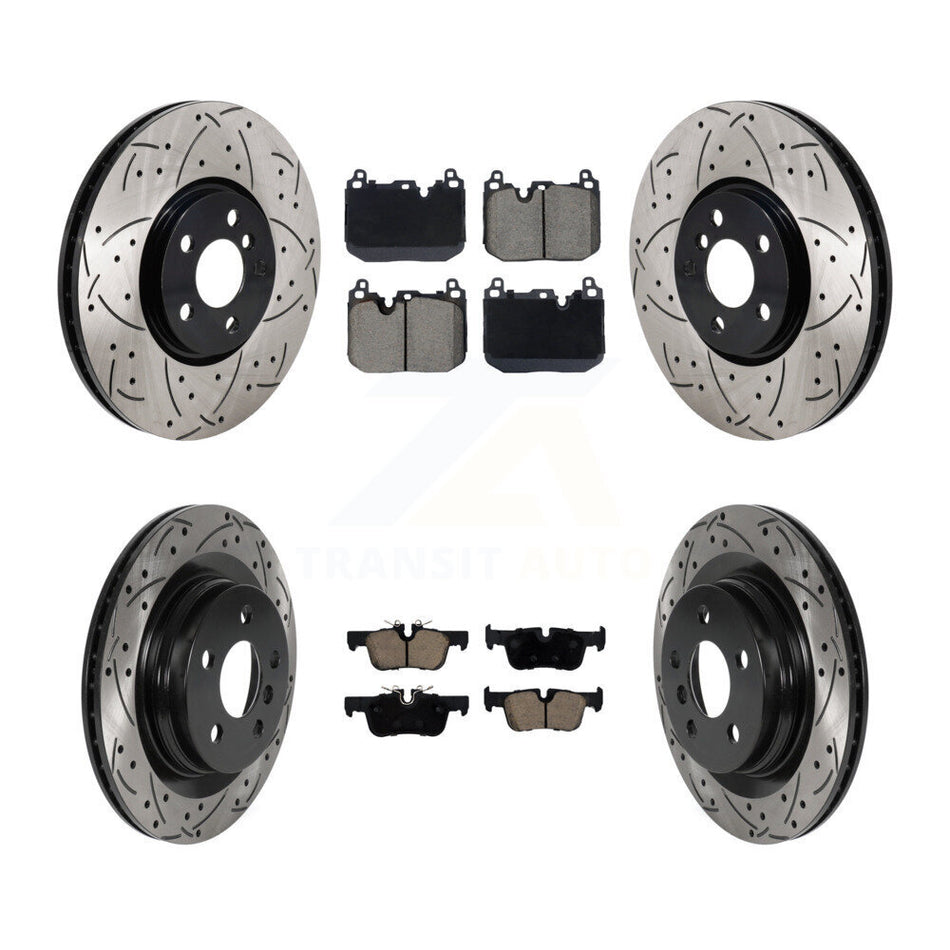 Front Rear Drill Slot Disc Brake Rotor Ceramic Pad Kit For Mini Cooper Countryman Clubman KDC-101230