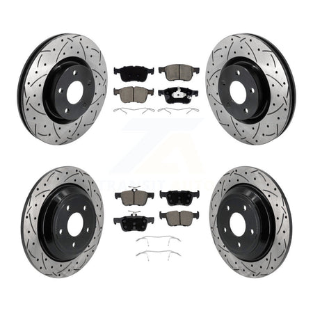 Front Rear Drilled Slot Brake Rotors Ceramic Pad Kit For Ford Escape Bronco Sport Lincoln KDC-101233