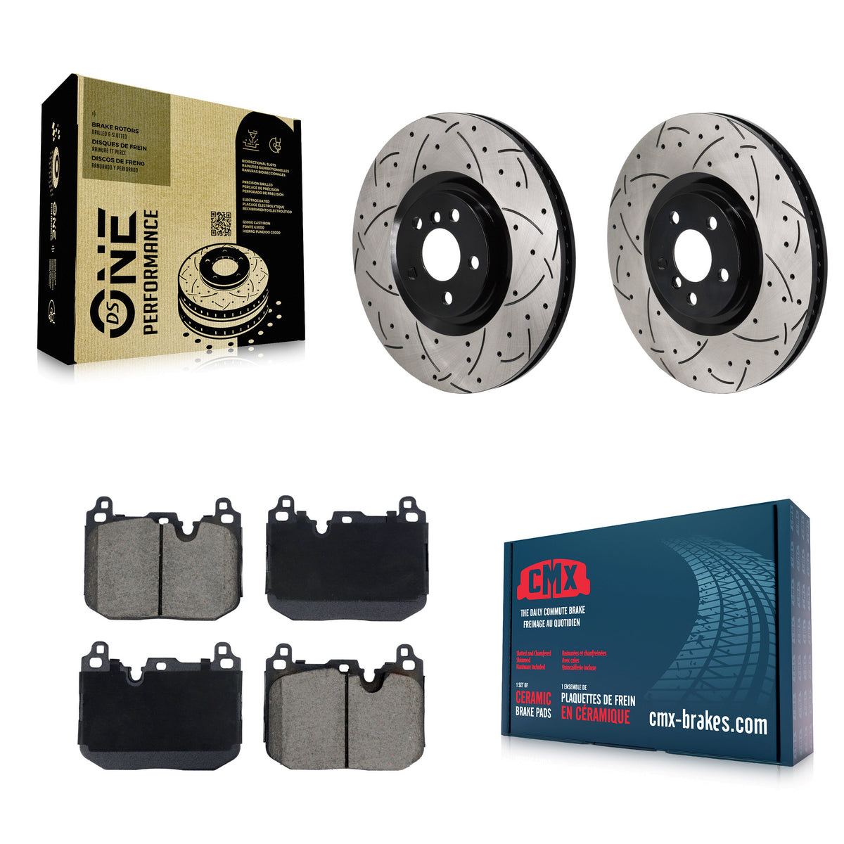 Front Drilled Slot Brake Rotors Ceramic Pad Kit For Mini Cooper Countryman BMW X2 Clubman KDC-101239