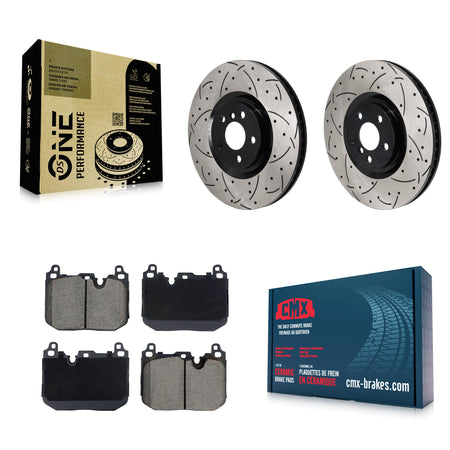 Front Drilled Slot Brake Rotors Ceramic Pad Kit For Mini Cooper Countryman BMW X2 Clubman KDC-101239