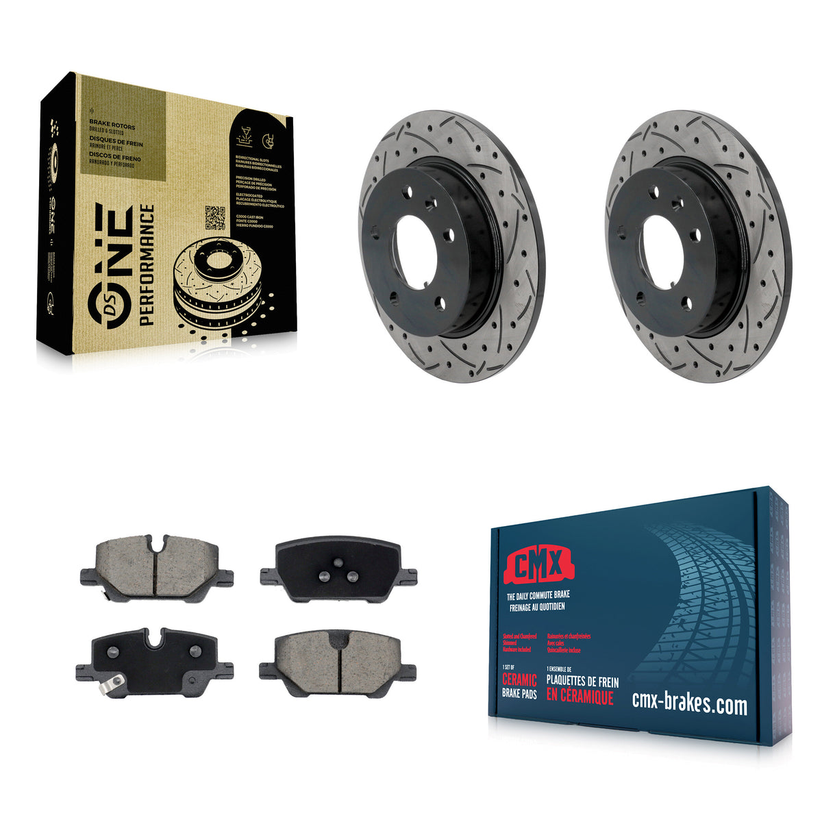Rear Drilled Slot Brake Rotor & Ceramic Pad Kit For Chevrolet Trailblazer Buick Encore GX KDC-101256