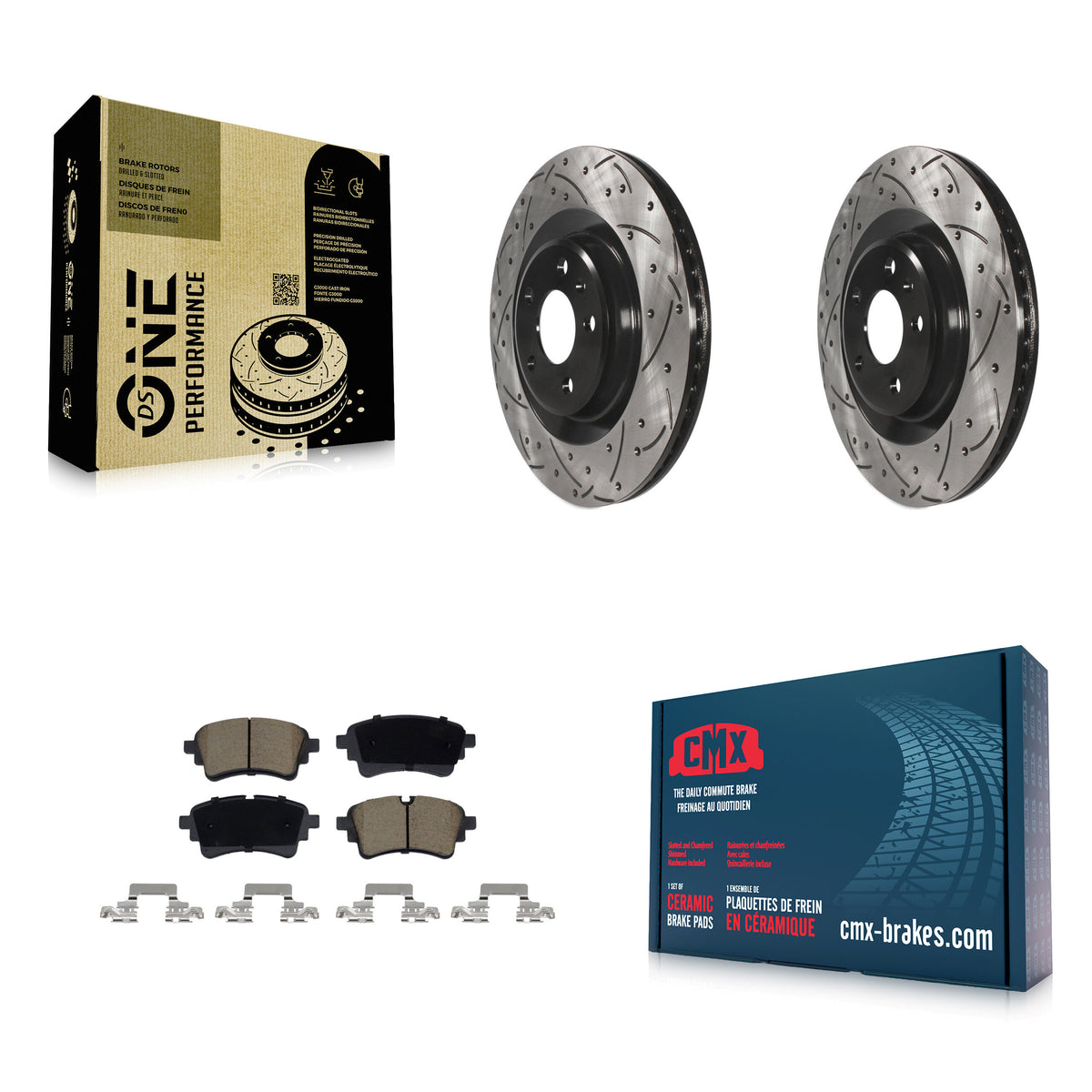Rear Drill Slot Brake Rotor Ceramic Pad Kit For Audi Q5 Sportback A5 A4 Quattro S5 SQ5 S4 KDC-101257