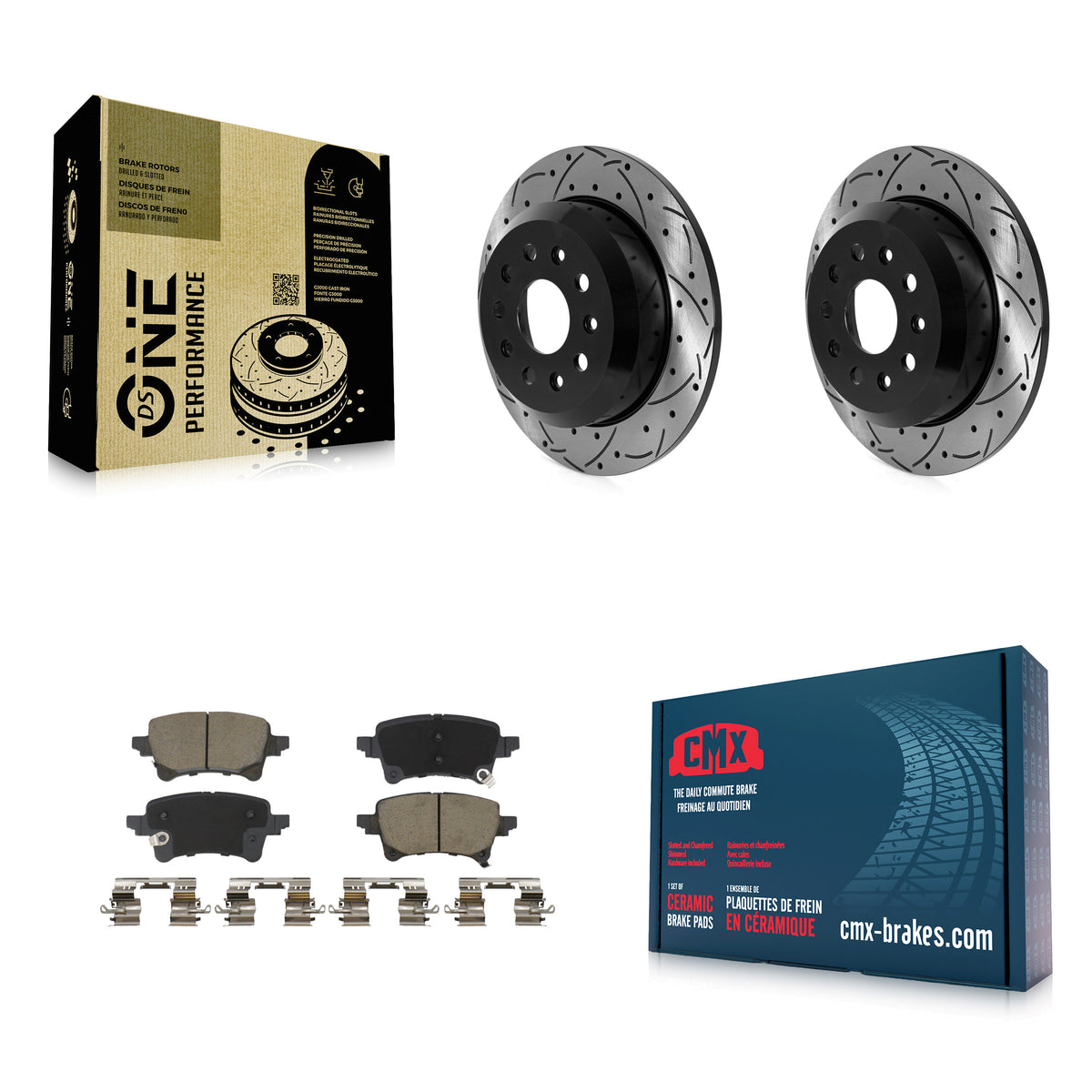 Rear Coated Drilled Slotted Disc Brake Rotors And Ceramic Pads Kit For Jeep Wrangler KDC-101292