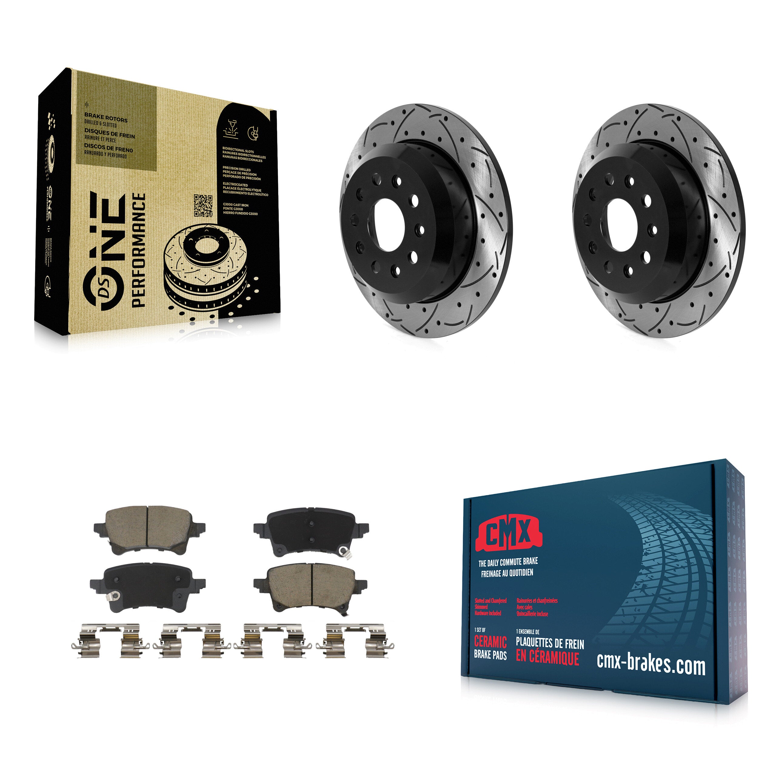 Rear Coated Drilled Slotted Disc Brake Rotors And Ceramic Pads Kit For Jeep Wrangler KDC-101292