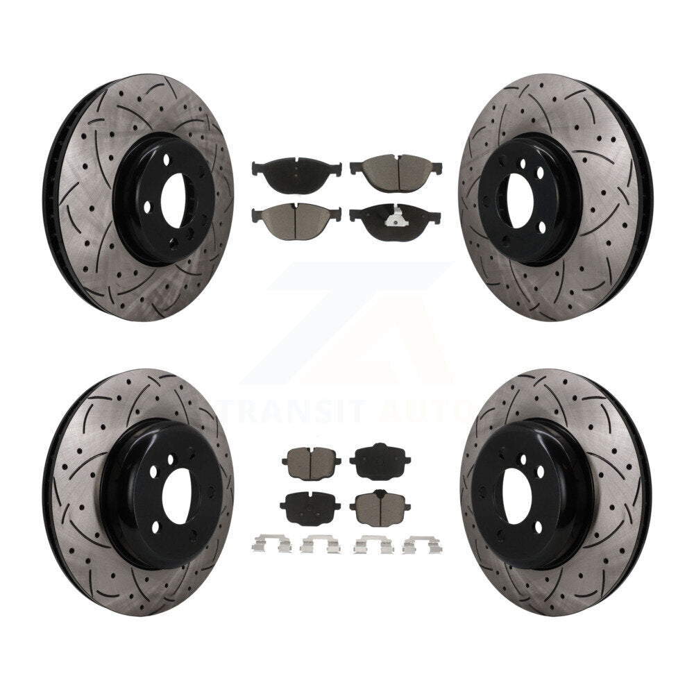 Front Rear Disc Brake Rotor And Ceramic Pad Kit (6Pc) For BMW 550i xDrive 650i Gran Coupe KDC-101665