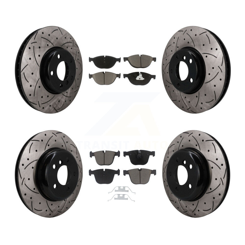 Front Rear Disc Brake Rotor And Ceramic Pad Kit (6Pc) For BMW 535i GT xDrive 740Li 740i 7 KDC-101666
