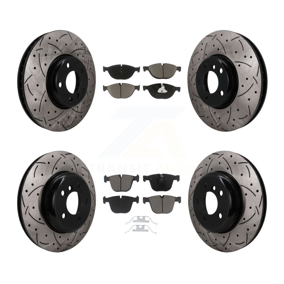 Front Rear Disc Brake Rotor And Ceramic Pad Kit (6Pc) For BMW 535i GT xDrive 740Li 740i 7 KDC-101666