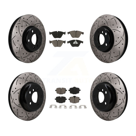 Front Rear Brake Rotors Ceramic Pad Kit (6Pc) For BMW 535i With 345mm Diameter Rotor KDC-101667