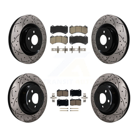 Front Rear Coat Drill Slot Disc Brake Rotors Ceramic Pad Kit For Dodge Challenger Charger KDC-101671