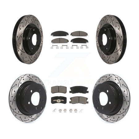 Front Rear Drill Slot Disc Brake Rotors Ceramic Pad Kit For 2008-2009 Dodge Caliber SRT-4 KDC-101681