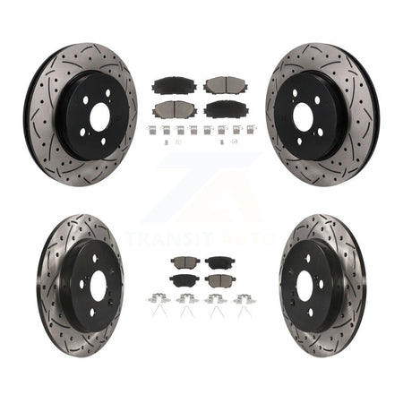 Front Rear Drill Slot Brake Rotors Ceramic Pad Kit For 2019 Toyota Prius Prime From 05 19 KDC-101701