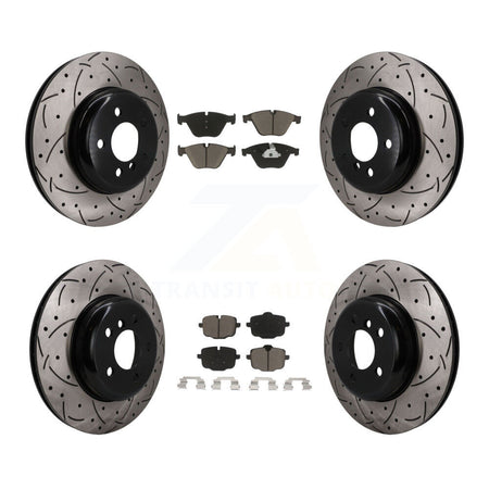Front Rear Drilled Slot Brake Rotor & Ceramic Pad Kit For BMW 640i xDrive Gran Coupe 535i KDC-101717