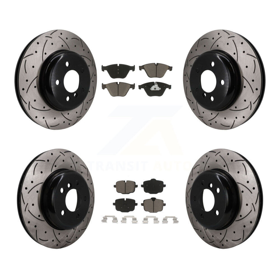 Front Rear Drilled Slot Brake Rotor & Ceramic Pad Kit For BMW 640i xDrive Gran Coupe 535i KDC-101717