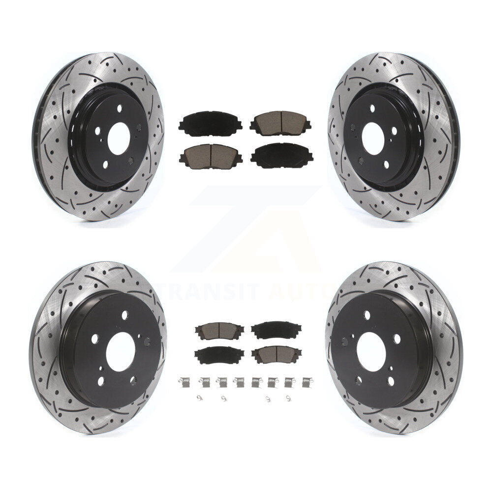 Front Rear Drill Slot Brake Rotors Ceramic Pad Kit For 2020 Toyota Camry With TRD Package KDC-101726