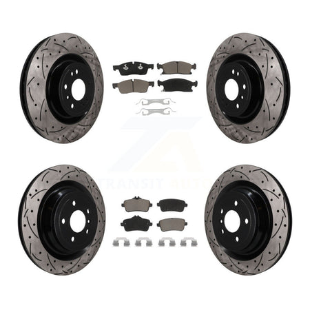 Front Rear Drilled Slot Brake Rotors Ceramic Pad Kit For Mercedes-Benz GL350 GLS450 GL450 KDC-101745