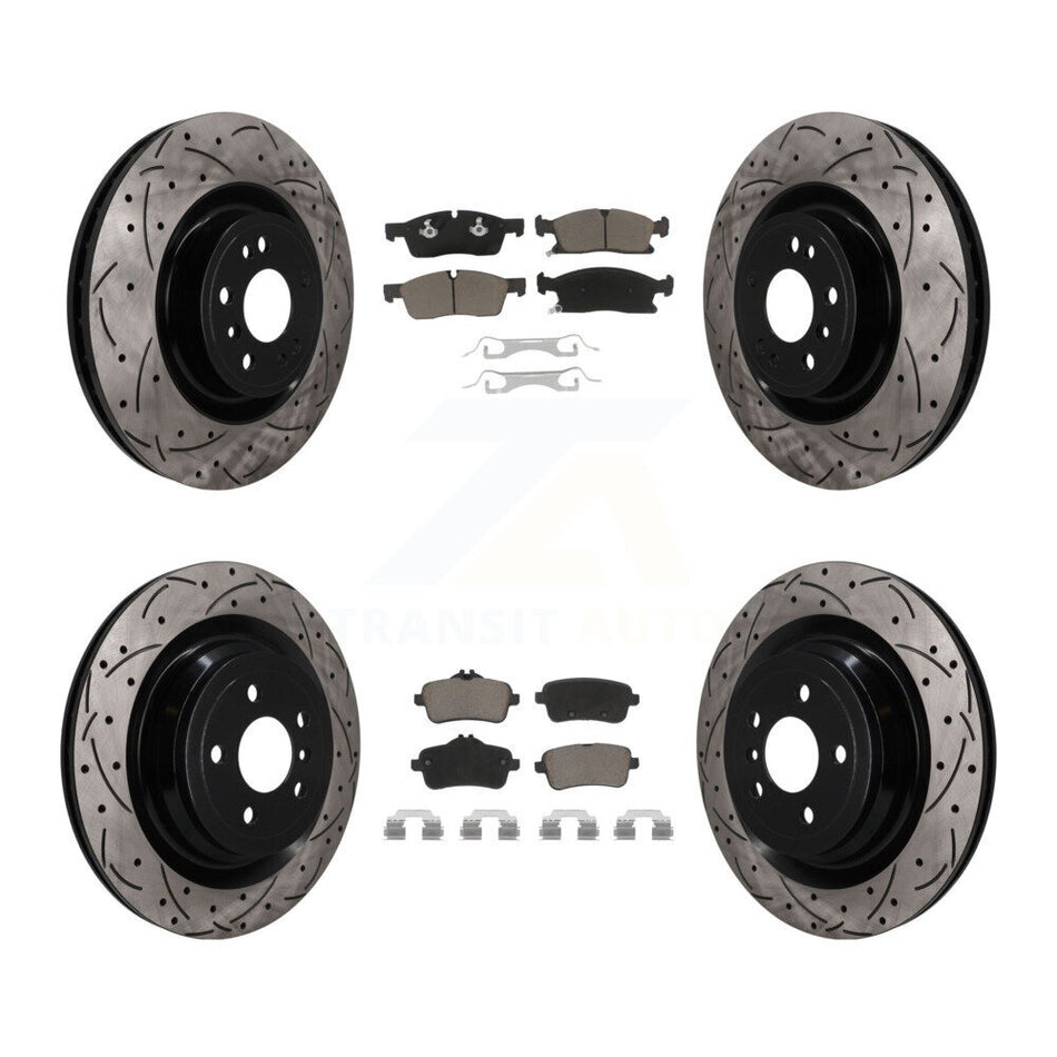 Front Rear Drilled Slot Brake Rotors Ceramic Pad Kit For Mercedes-Benz GL350 GLS450 GL450 KDC-101745