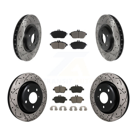 Front Rear Drilled Slot Brake Rotors Ceramic Pad Kit For Mercedes-Benz GLA250 CLA250 QX30 KDC-101747