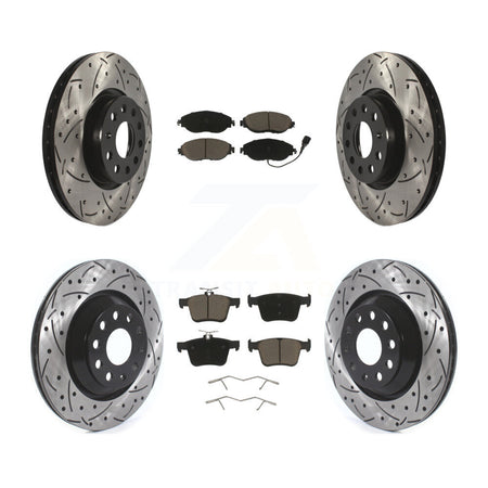 Front Rear Drilled Slot Brake Rotor Ceramic Pad Kit For Volkswagen Arteon Audi A3 Quattro KDC-101748