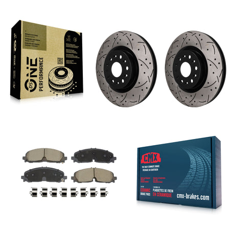 Front Drill Slot Disc Brake Rotor Ceramic Pad Kit For 2021 Cadillac XT5 Buick Enclave XT6 KDC-101775