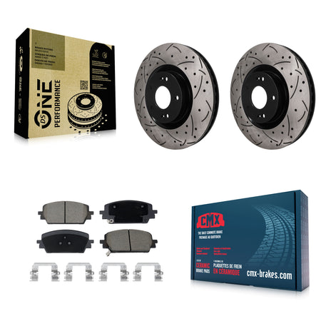 Front Drilled Slot Disc Brake Rotor Ceramic Pad Kit For Hyundai Santa Fe Kia Sorento Cruz KDC-101786