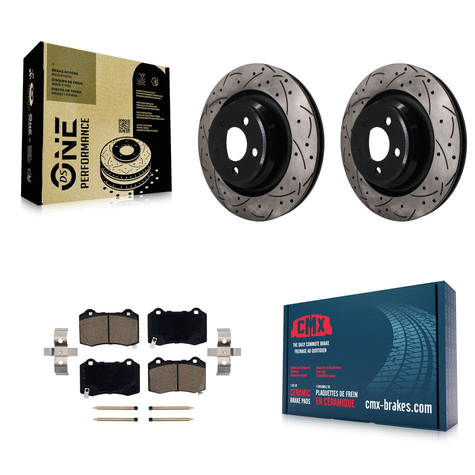 Rear Drilled Slot Brake Rotor & Ceramic Pad Kit For Dodge Charger Chrysler 300 Challenger KDC-101837
