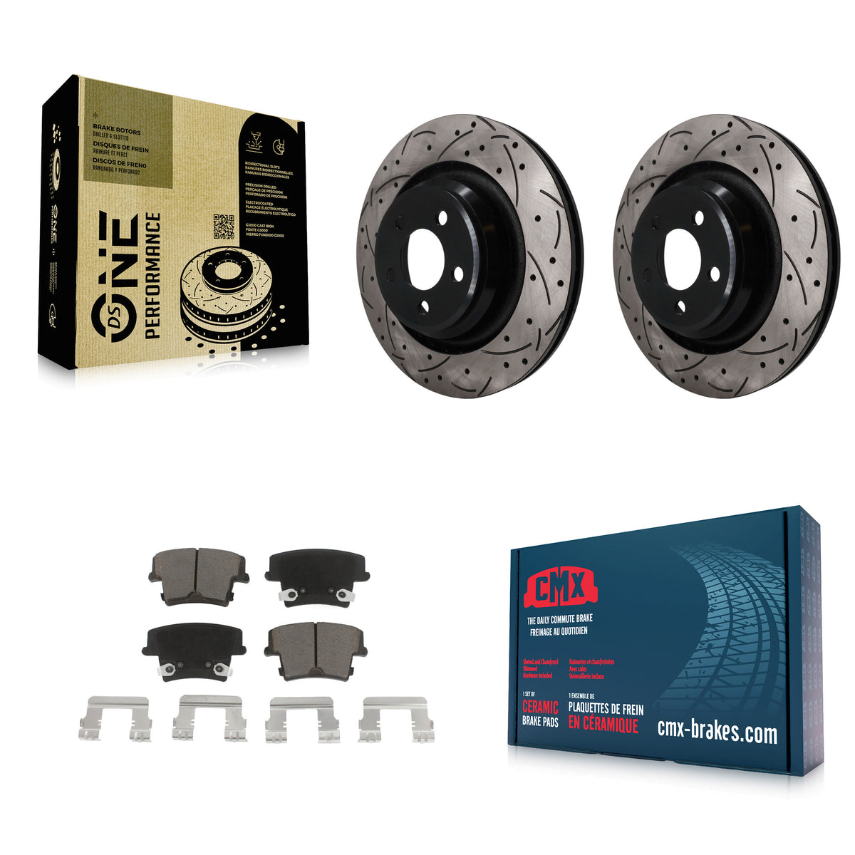 Rear Drill Slot Brake Rotors Ceramic Pad Kit For 15 Dodge Charger R T Scat Pack with 6.4L KDC-101838