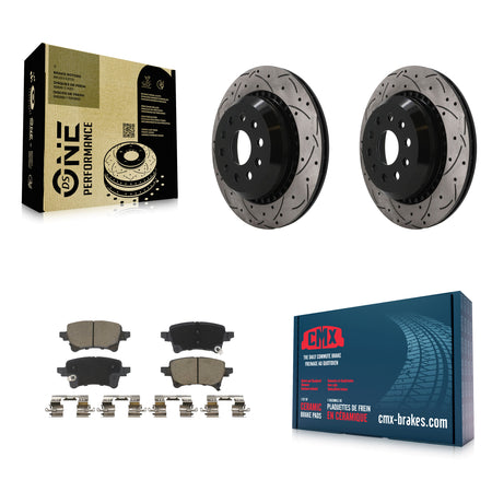 Rear Coated Drilled Slotted Disc Brake Rotors Ceramic Pad Kit For Jeep Wrangler Gladiator KDC-101848