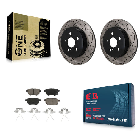 Rear Drill Slot Brake Rotors Ceramic Pad Kit For Toyota Corolla With Manual Parking KDC-101859