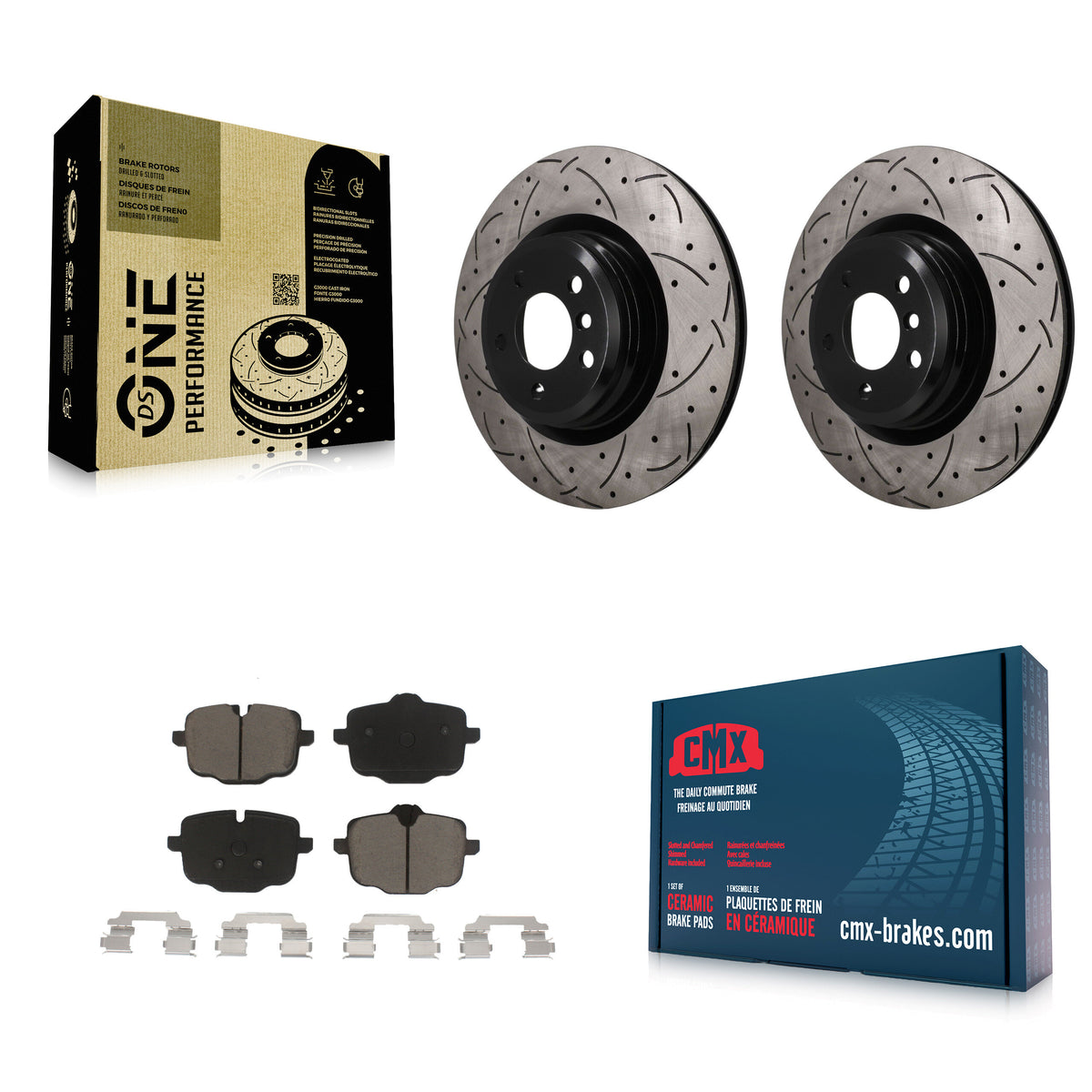 Rear Drill Slot Brake Rotor Ceramic Pad Kit For 2016-2019 BMW Alpina B6 xDrive Gran Coupe KDC-101889