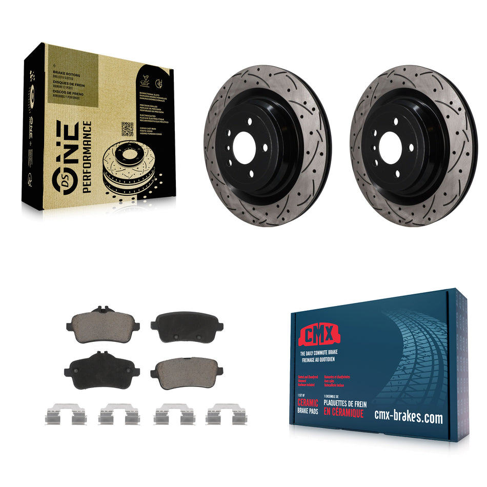 Rear Drilled Slot Brake Rotor Ceramic Pad Kit For Mercedes-Benz GL350 GLS450 ML400 GLS550 KDC-101891
