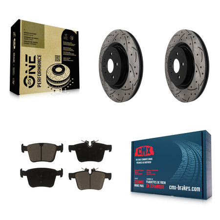 Rear Drill Slot Brake Rotors Ceramic Pad Kit For Jaguar F-Pace Land Rover Discovery Sport KDC-101896