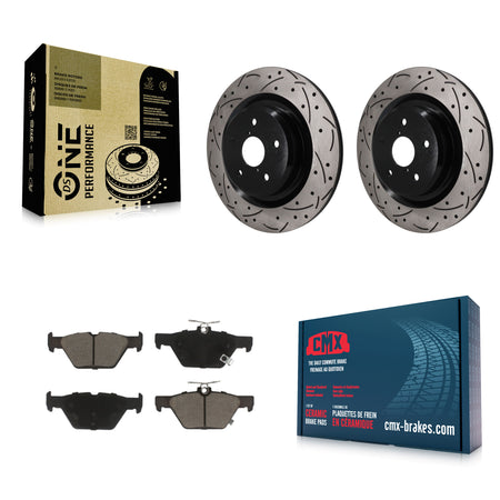 Rear Coated Drilled Slotted Disc Brake Rotors Ceramic Pad Kit For 2019-2024 Subaru Ascent KDC-101897