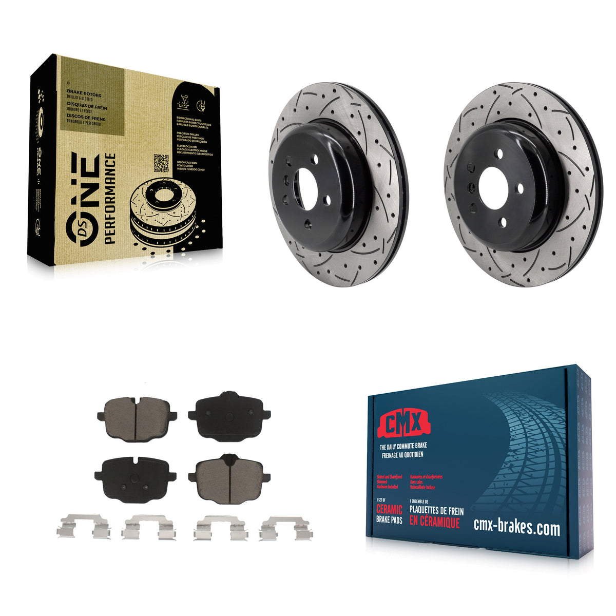 Rear Drilled Slot Brake Rotor & Ceramic Pad Kit For BMW X4 With 330mm Diameter KDC-101948