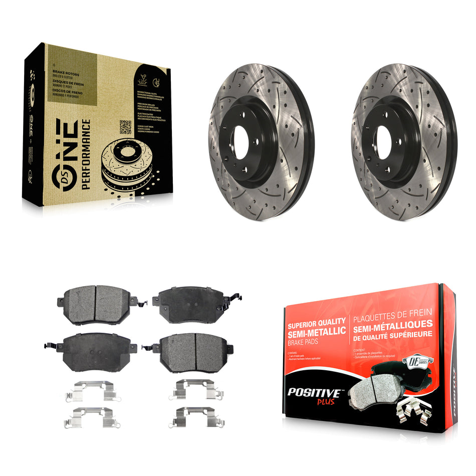 Front Coated Drilled Slotted Disc Brake Rotors And Semi-Metallic Pads Kit For Nissan Murano Altima Maxima KDF-100068