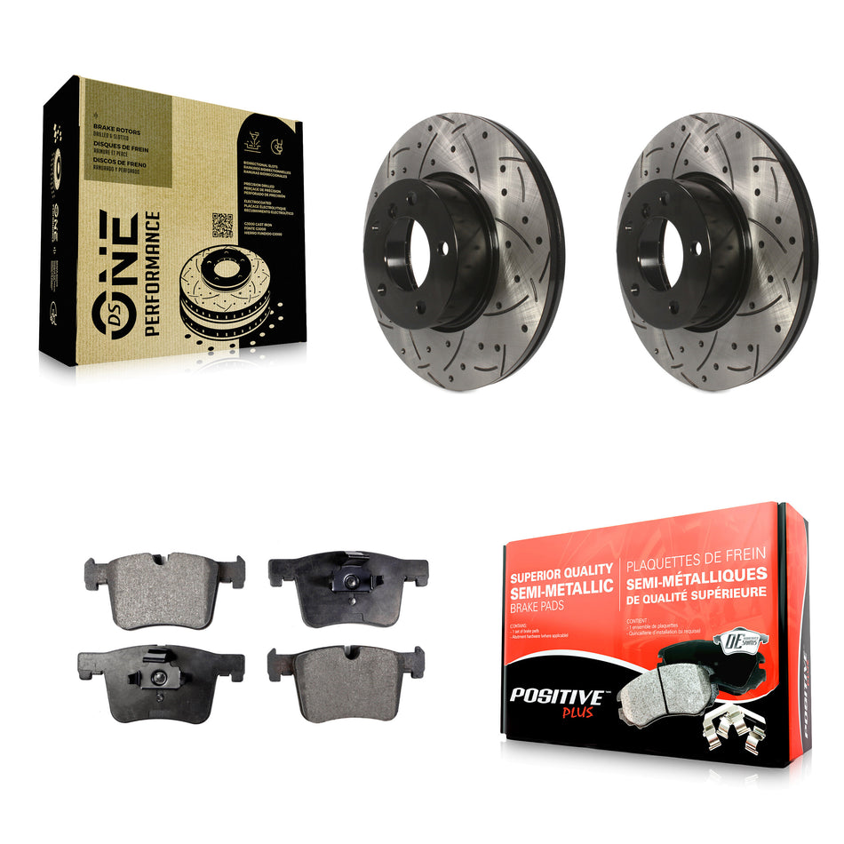 Front Coated Drilled Slotted Disc Brake Rotors And Semi-Metallic Pads Kit For BMW 328i xDrive 320i 330i 428i 430i Gran Coupe GT 328d 228i 230i KDF-100123