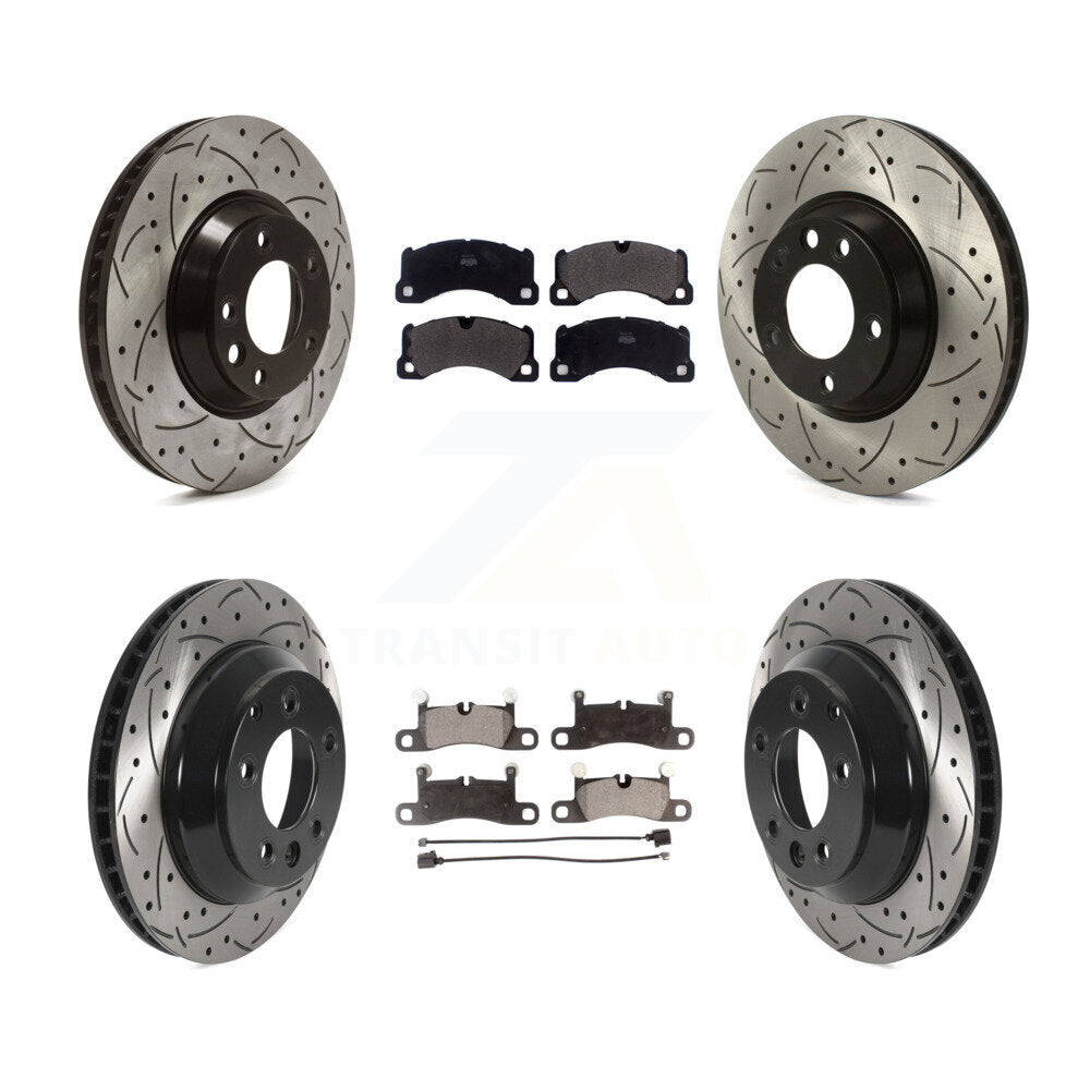 Front Rear Disc Brake Rotors And Semi-Metallic Pads Kit (6Pc) For Porsche Cayenne KDF-100731