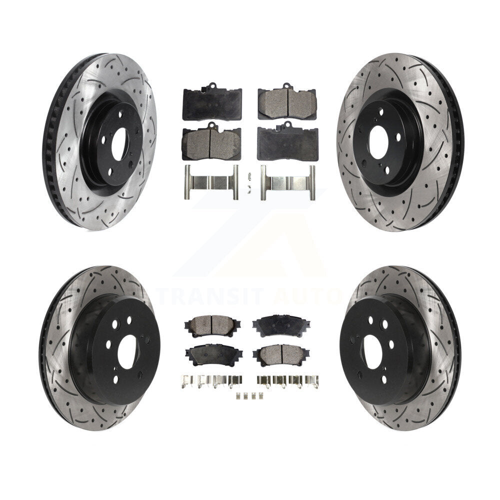 Front Rear Disc Brake Rotor Semi-Metallic Pad Kit (6Pc) For Lexus IS300 IS350 GS350 RC350 KDF-100732