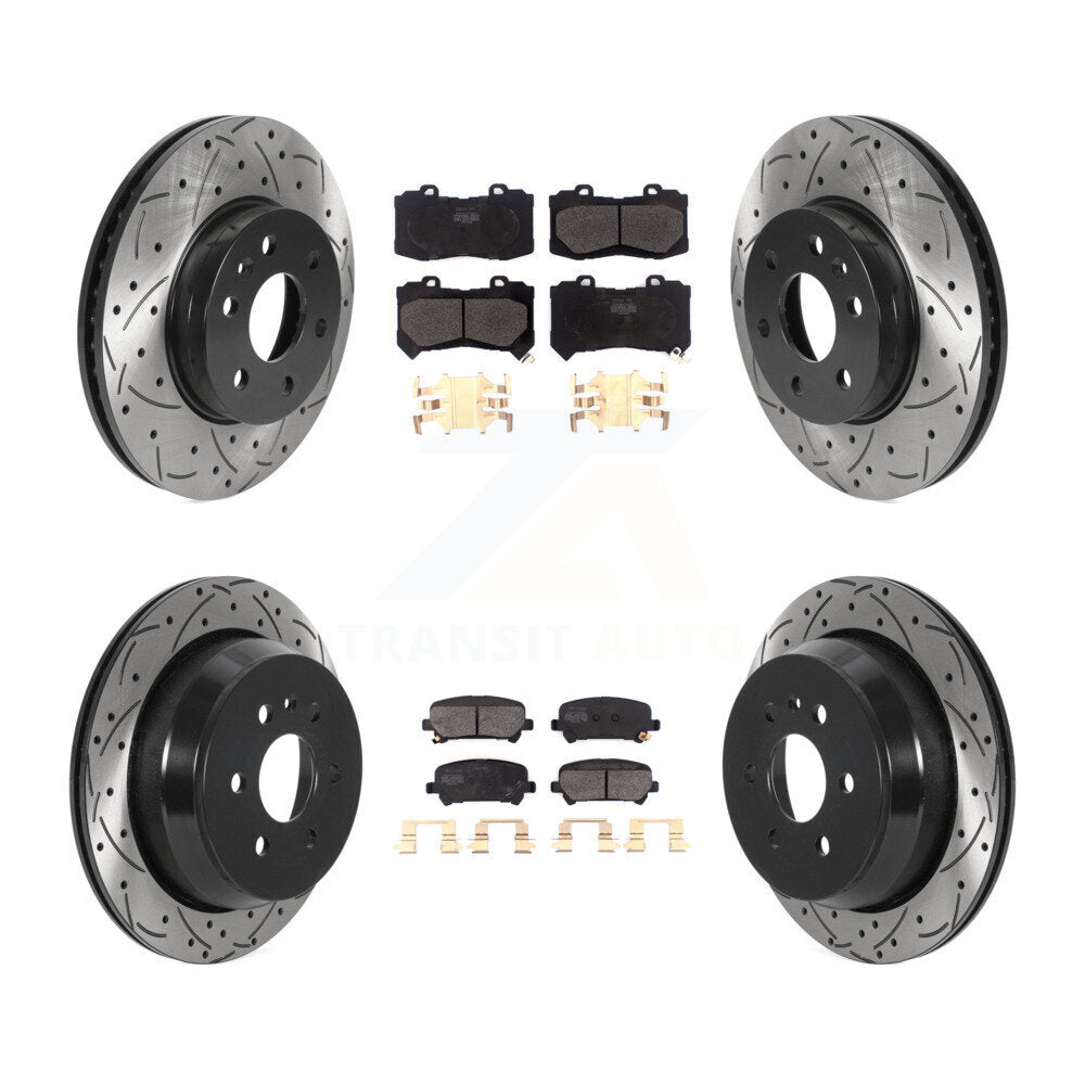 Front Rear Drill Slot Brake Rotor Semi-Metallic Pad Kit For Chevrolet Colorado GMC Canyon KDF-100795