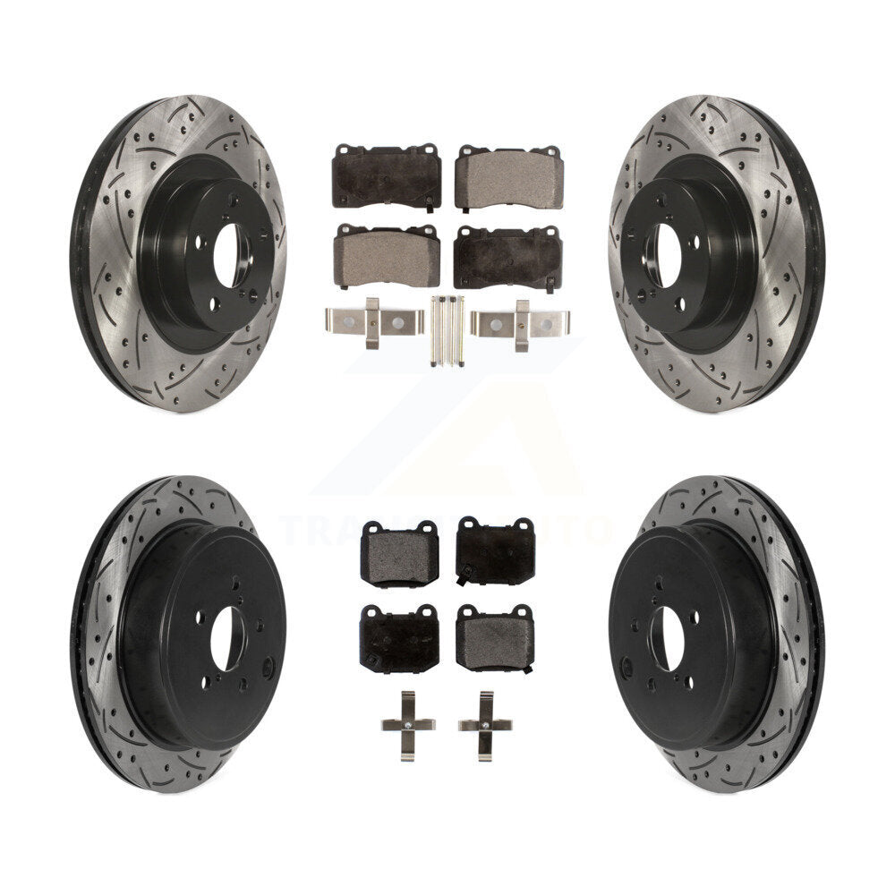 Front Rear Drill Slot Brake Rotor Semi-Metallic Pad Kit For Toyota 86 TRD Special Edition KDF-100809