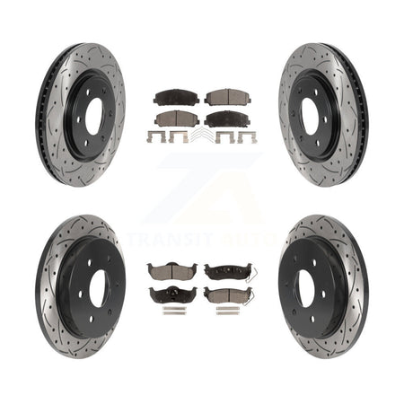 Front Rear Drill Slot Brake Rotors Semi-Metallic Pad Kit For Nissan TITAN Armada INFINITI KDF-100820
