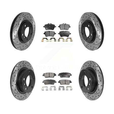 Front Rear Drilled Slot Disc Brake Rotor Semi-Metallic Pad Kit For Mini Cooper Countryman KDF-100851